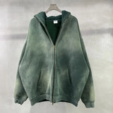 "Faded Green" Dual-Zip Hoodie