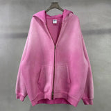 "Faded Pink" Dual-Zip Hoodie