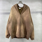 "Faded Brown" Dual-Zip Hoodie