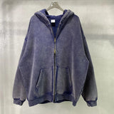 "Faded Navy Blue" Dual-Zip Hoodie
