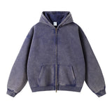 "Faded Navy Blue" Dual-Zip Hoodie