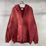 "Faded Red" Dual-Zip Hoodie