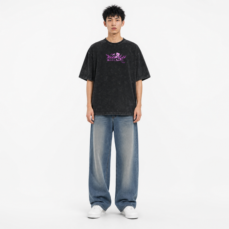 Model wearing the Origin Aura Vintage Tee, front view