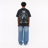 Model wearing the Shadow Genesis Vintage Tee, back view