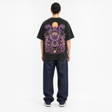 Model wearing the Phantom Grin Vintage Tee, back view