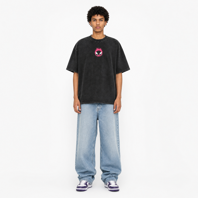 Model wearing the Violet Haze Vintage Tee, front view