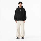 Model wearing the Sleep Mode Vintage Hoodie, front view