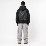 Model wearing the Onyx Ascension Vintage Hoodie, back view