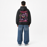 Model wearing the Violet Haze Vintage Hoodie, back view